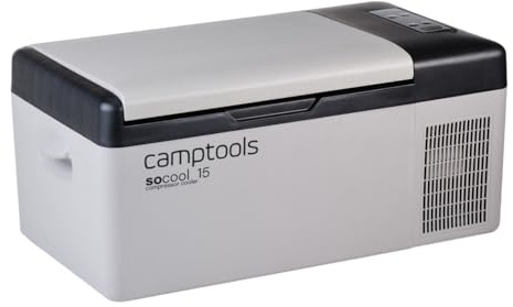 Camptools socool15 Liter tragbare Kompressor-Kühlbox 12V/220V für Auto, LKW, Boot mit Batteriewächter, Kühlleistung -20℃ bis 20℃ perfekt für 1 oder 2 Personen, mit USB-Anschluss