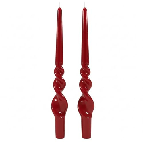 Cereria Di Giorgio - 2 Candele Voluta laccate - Diametro 2.2 cm Altezza 30 cm - Colore Bordeaux - Durata 10 ore - Standard per candelabro - Home Decor Collection - Artigianale