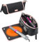 PACKISM Hair Tools Travel Bag - for Dyson Airwrap/Shark Flexstyle, 2-in-1 Heat Resistant Mat for General Flat/Curling Irons Straighteners, Multi-Compartment Organizer - Black + Pink