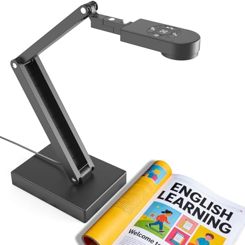 Gawervan Visualiser for Teaching and Classroom: 12MP/4K Webcam, A3-Size with Smart Zoom – Ultra High-Def – Auto Focus – LED Light with Mics. Win/Mac/Chromebook Compatible