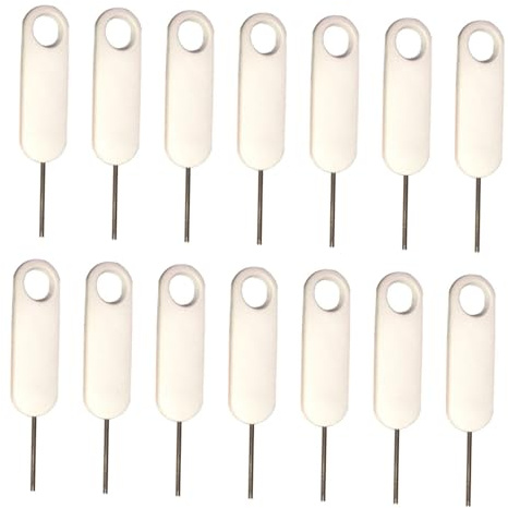PHENOFICE Strumento per Espulsione Scheda Sim in Acciaio Inossidabile e Plastica Bianco, Facile da Trasportare, Kit da 20 Pezzi per Rimozione Sicura Carte Sim Smartphone