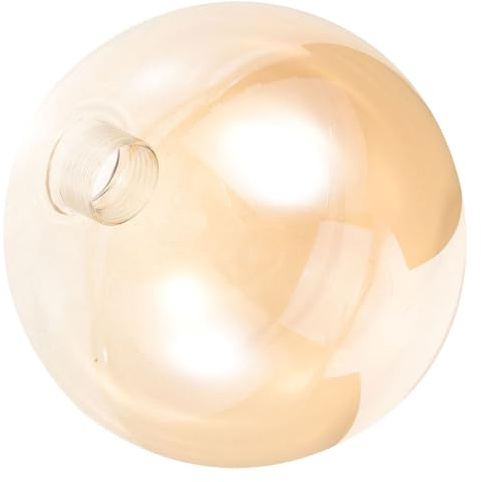LABRIMP Glass Globe Lamp Shade Khaki Amber G9 Replacement with Rounded Edges Simple Delicate Style for Pendant Lighting