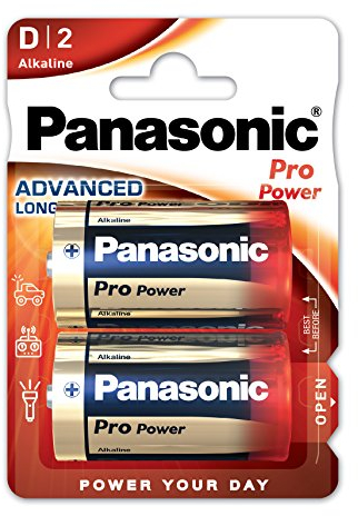 Panasonic Propower Batteria D, 2 Pezzi, Argento
