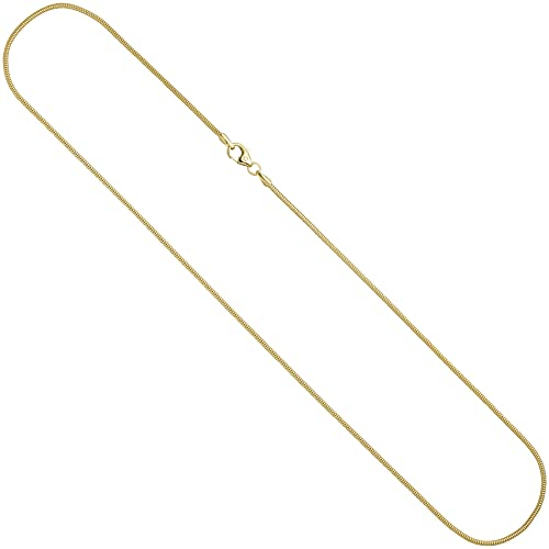 Jobo Damen Goldkette Schlangen-Kette aus 14 Karat 585 Gold 1,6 mm 50 cm