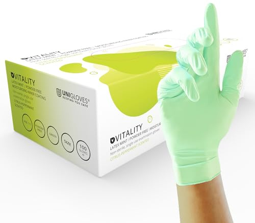 Unigloves Gd0012 Vert Llano-e sans poudre Gants en latex, petite, Vert (lot de 100)
