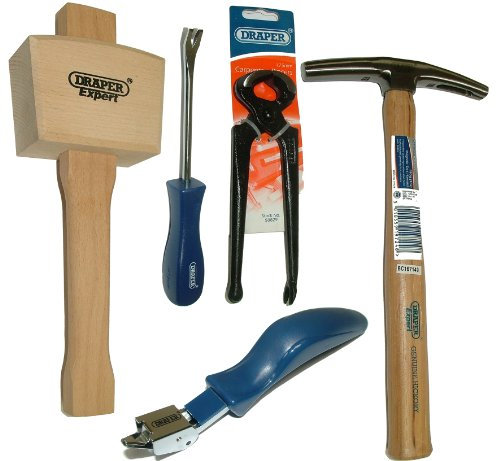 Draper Tack Lifter, Staple Lifter, Mallet, Pincers + 7oz Hammer Upholstery Kit
