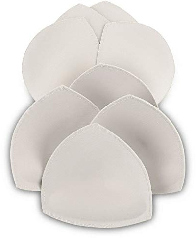SERMICLE Bra Pad Inserts 4 Pairs, Padded for Sports Bra A/B or C/D Cup Beige or Black Optional (A/B Cup, White)