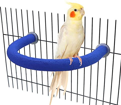 Wontee Bird Perches Bird Cage Sand Perch Stand for Budgies Parakeets Cockatiels Conures (Random Color) (U Shape)