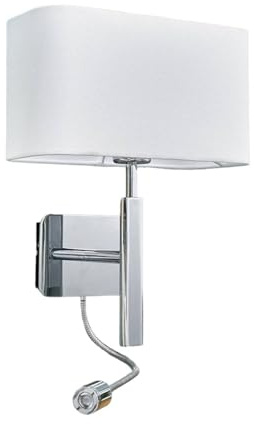 Lucande Vägglampa, vägglampa inomhus 'Jettka' i vit av textil/siden för vardagsrum matsal (1 lamor, E27) - Textil vägglampor, väggspots, vägglampor sovrum/vardagsrum