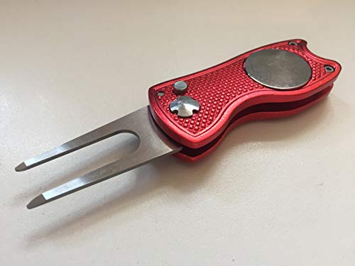 PGA Pro Pitchgabel Snap Divot Tool (rot red)