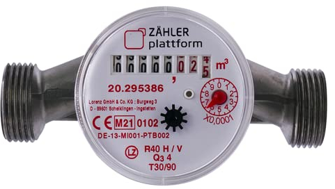 ZÄHLER plattform Medidor de agua caliente de chorro de flujo nominal Qn 2,5, conexión de 1 pulgada, longitud de construcción 130 mm calibrado 2025 válido hasta 2031 contador de agua de superficie