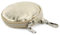 modamoda de P10 / P08 Damen Leder Rauleder Geldbörse Münzgeldbörse Taschenanhänger ø 11,5 cm handmade in Italy, Farbe:Lightgold Metallic