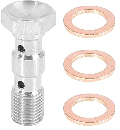 X AUTOHAUX 1 Juego M10x1.0 Métrica Rosca Doble Banjo Perno Freno Montaje Adaptador