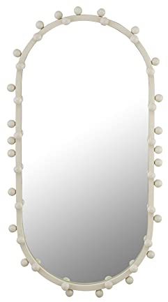 Tov Furniture Bubbles Ivory Cream Large 22.6 W x 42 H Oval Wall Mirror