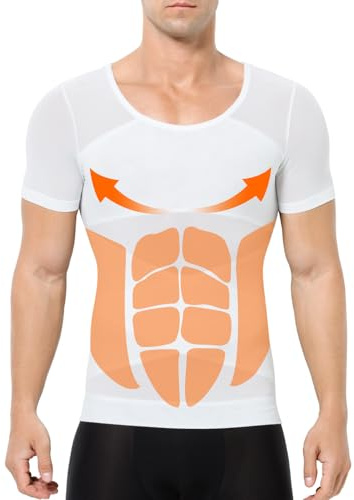Casey Kevin Camisa de compresión Slim para Hombres, Hombre Reductora Compresion Elástica de Ropa Interior, Faja Chaleco Hombre, Compresión Abdominal