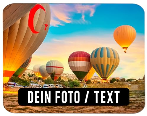 Mauspad mit Foto - Mousepad Personalisiert gestalten (23,5 x 19,6 cm) mit Bild und Text Bedruckt Mouspad Personalisierte Mauspad- rutschfest - Textil Oberfläche