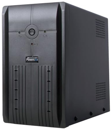 Powercool Smart UPS 1000VA/600W 3x UK Plug Socket 3x IEC 2x RJ45 USB LED Display
