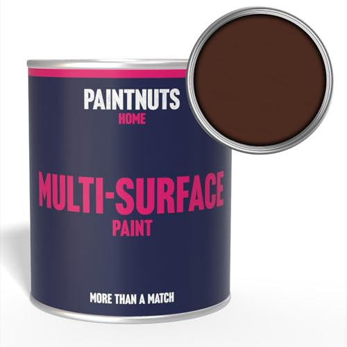 Paintnuts Multi-Surface Paint - RAL-8016 - MAHOGANY BROWN - 1 Litre Tin - Gloss Finish