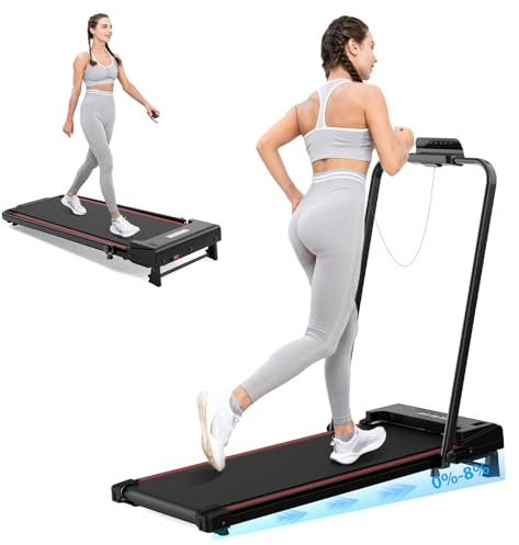GEARSTONE Tapis de Course électrique Pliant 2 en 1, Tapis de Marche Pliable, Vitesse 12km / h, Tapis Roulant avec Serrure de sécurité, Poids maximale 120kg (BlackRed)