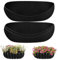 Agarte Hanging Basket Liner, 3Pcs Felt Trough Planter Liners, 24 IN Wall Basket Liner for Outdoor Plants Felt Fabric Window Box Liners for Garden Fence Flower, Black Non-Woven