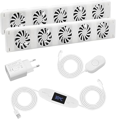 Duo-set för radiatorfläkt, 2 stycken hållbar värmefläkt, intelligent radiatorförstärkare, ökar uppvärmningseffektiviteten och sparar energi, tyst