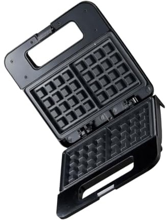 GARVALON Mini Sandwichera Eléctrica Antiadherente con Placas para Waffles y Tostado Doble Máquina de Desayuno Multifuncional para Cocinar Pan Tartas y Carne con Control Automático de