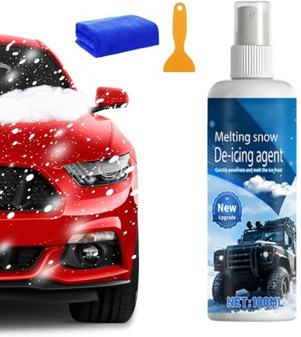 Spray de dégivrage de pare-brise – Agent dégivreur fondant la neige 100 ml, spray anti-buée pour dégivrage de pare-brise, essuie-glace, voiture, camping-car, camion, garage, autoroute, stationnement