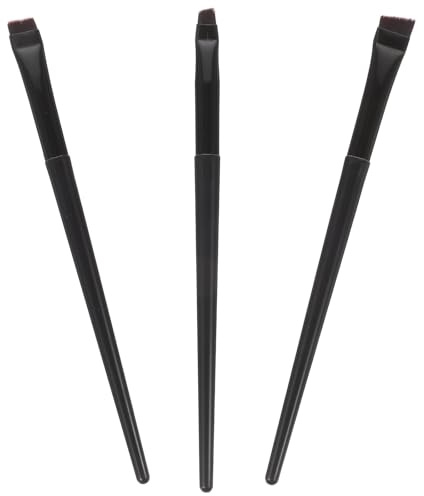 LABRIMP Pinceles Delineadores de Ojos 3 Piezas Mango Plástico Negro Incluye Pincel Plano Grande Pincel Oblicuo Grande y Pequeño Herramienta Profesional para Maquillaje de Cejas y Ojos