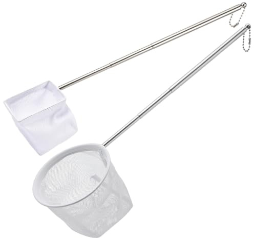 Mabor Aquarium Fish Net - 2 Pcs Extensible Carbon Steel Handle(50cm)
