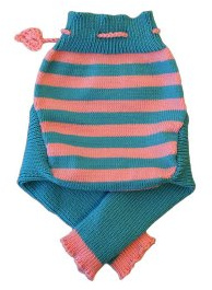 100% Merinowolle Baby Wollwindelhose Überhosen Hose gestrickt gestreift Schafswolle Aqua blue+Pink S