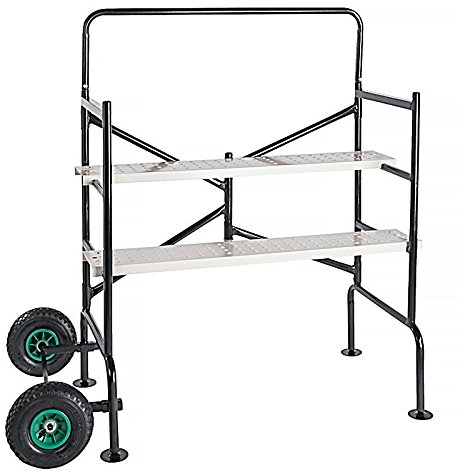 BRAST Echafaudage Echafaudage roulant 140 x 78,5 x 135cm, 2 plates-formes, charge 150kg très stable et sécure : Catégorie A, poids 21 kg, 2 roues d’air, en acier - pour l´interieur et l´exterieur