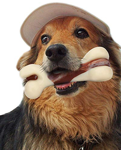 mumba Kauspielzeug für Hunde, langlebiges Knochenspielzeug für aggressives Kauen, mit Rindfleischgeschmack, interaktives Spielzeug für kleine/mittlere/große Hunde (M)