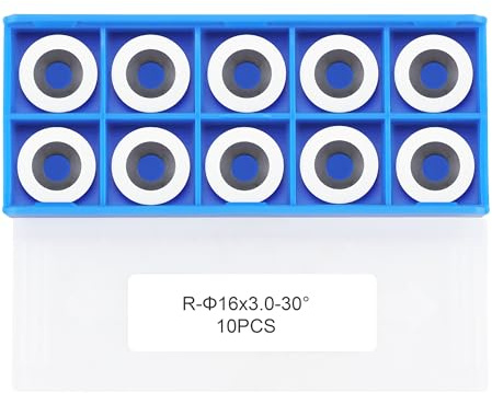 CDBP 16mm(5/8 inch) Round Carbide Inserts for Woodturning, R16x3mm Indexable Carbide Cutter fits for DIY Woodworking Lathe Wood Turning Finisher Hollower Tools, Ci0, 10 Pcs