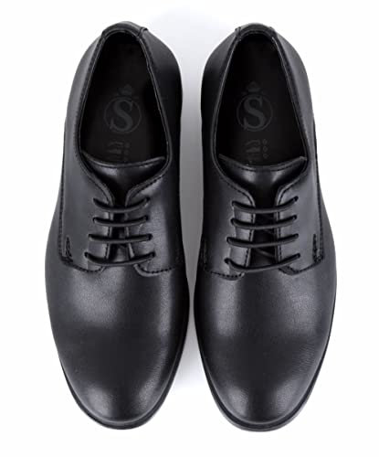 Derby-Schnürschuhe für Jungen, Mattschwarz – formelle Schuhe für Hochzeiten, Bälle, Größe 37