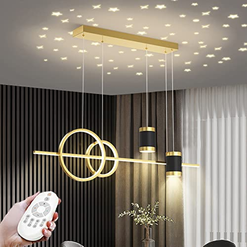 RRBEST Moderne LED Pendelleuchte Esstisches,Dimmbar Wohnzimmer Hängelampe,Verstellbar Esszimmer Lampe Hängend für Esszimmer Kücheninsel Wohnzimmer