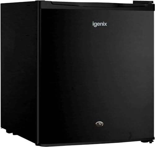 Igenix IG3751BL Table Top Mini Fridge with 33 Litre Capacity, 4* Freezer Rating, Ideal for Additional Freezer Space with 1 Wire Shelf, Reversible and Lockable Door, Black