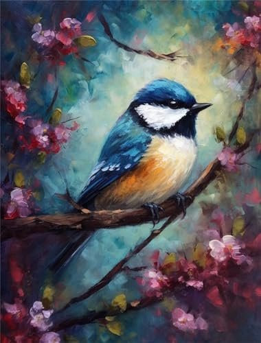 Diamond Painting Groß XXL Vogel 90x119cm, 5D Blume Diamond Painting Erwachsene Groß,DIY Diamant Painting Bilder Groß Kreuzstich Kunst Malerei Bastelset für Zimmer Deko Wohnzimmer,Geschenke für Frauen