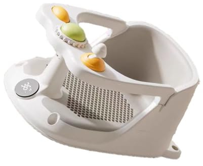 Seggiolini per vasca da bagno per bambini, con schienale e ventose e visualizzazione della temperatura