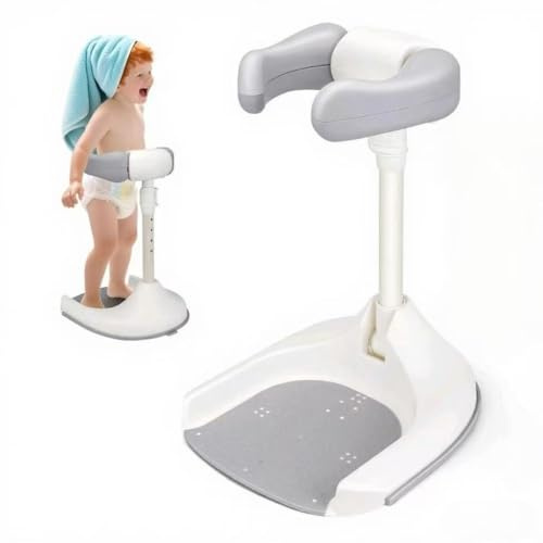 Baby Shower Stand Support,Toddler Bath Seat for Stand Up Showering Adjustable Height,with Non-Slip Stable Base,Smart Water Flow Hug Tower for 6-36 Months, Ideal Baby Shower Gifts