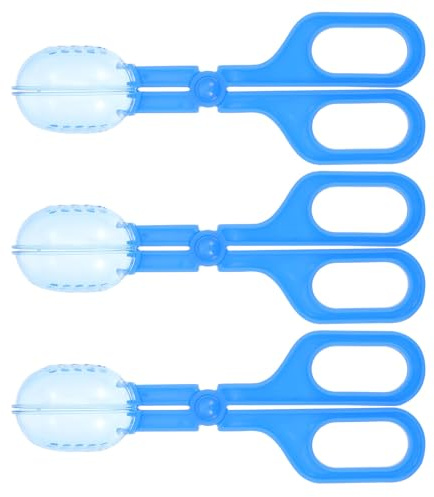 Pince de Nettoyage pour Déjections de Reptiles, Lot 3, Plastique Bleu | Portable, Légère et Facile à Ranger, Haute Dureté, Résistante à L'Usure, pour Fournitures Animales