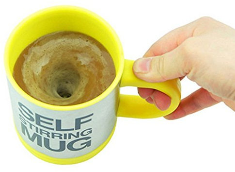 Viskey Creative auto-mélangeuse Tasse à café, Acier inoxydable, yellow-1