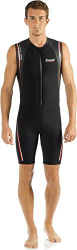 Cressi Men's Termico Wetsuit 2mm Shorty Neoprenanzug aus High Stretch Neopren für Herren, Schwarz/Rot, S/2