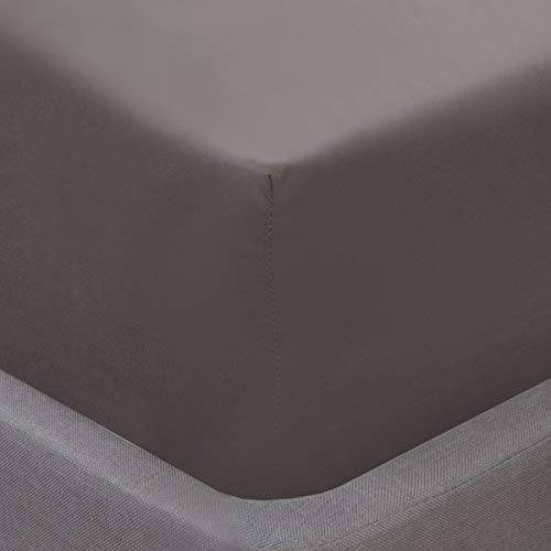 Sleepdown Super Soft Uni Dye Spannbettlaken Thermo Warm Gemütlich Betttuch Bettwäsche Doppel Grau Polyester Microfaser