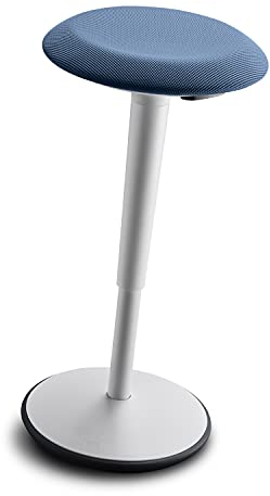 Sedus se:fit, Ergonomischer Hocker, Stehhocker, Stehsitz, Stehhilfe, Blau, Grau, Kunststoff, Gummifuß, 53-80 cm Höhenverstellbar