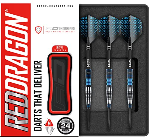 Red Dragon Marlin: 24 Gram Professional Tungsten Darts Set with Flights and Stems