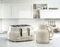 Daewoo Sienna Kettle and Toaster Set, 1.7L 3KW Rapid Boil Kettle & 4 Slice Wide Slot Toaster, Defrost, Reheat, Browning Control, Stylish Cream Breakfast Bundle