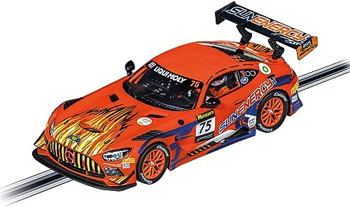 Carrera EVOLUTION 20027737 Mercedes AMG GT3 Evo Sunenergy Racing No.75 Slotbil, i skala 1:32, med fram- och bakljus, present för motorsportfantaster