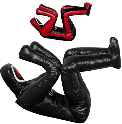 RTX MMA Grappling Dummy 180 cm – Judo, Wrestling, BJJ, Selbstverteidigungstraining Dummy Vinylstoff Ungefüllter Boxsack für Submission- und Verteidigungsübungen (Black - Vinyl)