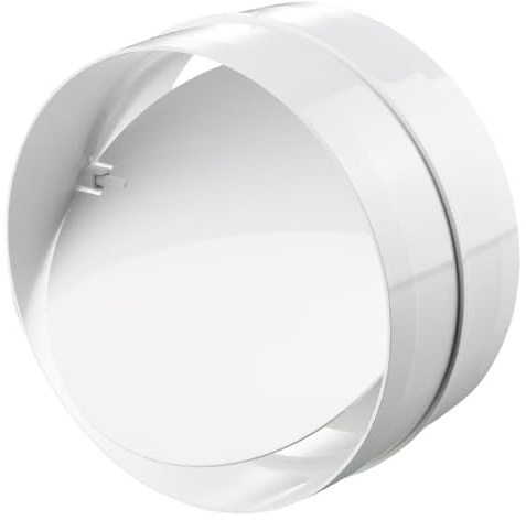 VENTS - Raccordo circolare con valvola anti-ritorno per tubo di ventilazione, in PVC e ABS, Ø 150 mm, bianco