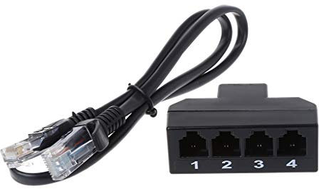 HOOLRZI Adaptador de teléfono RJ11 6P4C hembra a 4 Ethernet RJ45 8P8C macho F/M, adaptador adaptador de cable adaptador de enchufe a USB, cable adaptador USB, cable adaptador de enchufe para cable de